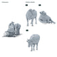 Diorama model-making product photo 1: Diorama miniature cattle: Three cows in standing, walking, and lying poses (h0_53)