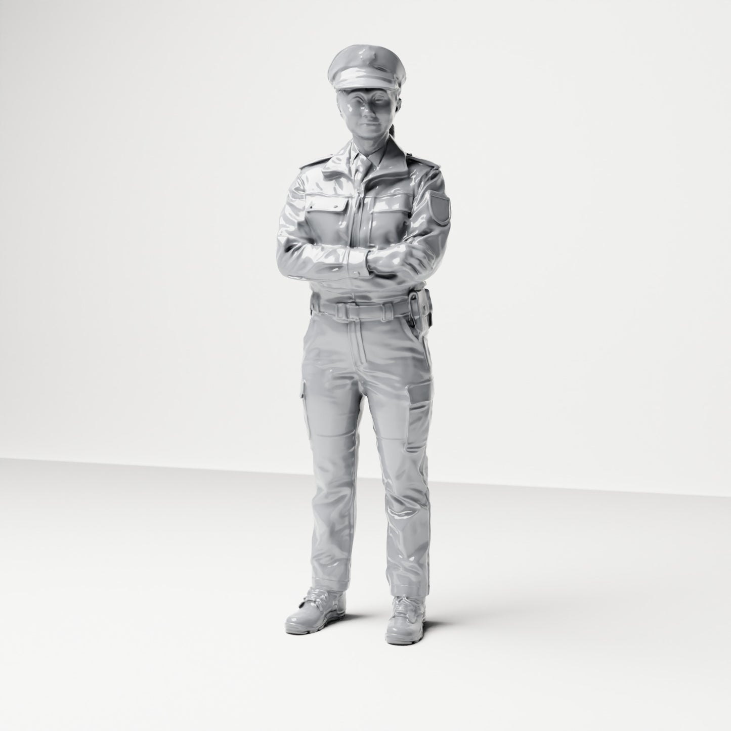 Diorama model building product photo 0: Standing figure: Policeman with service cap & crossed arms (B021)