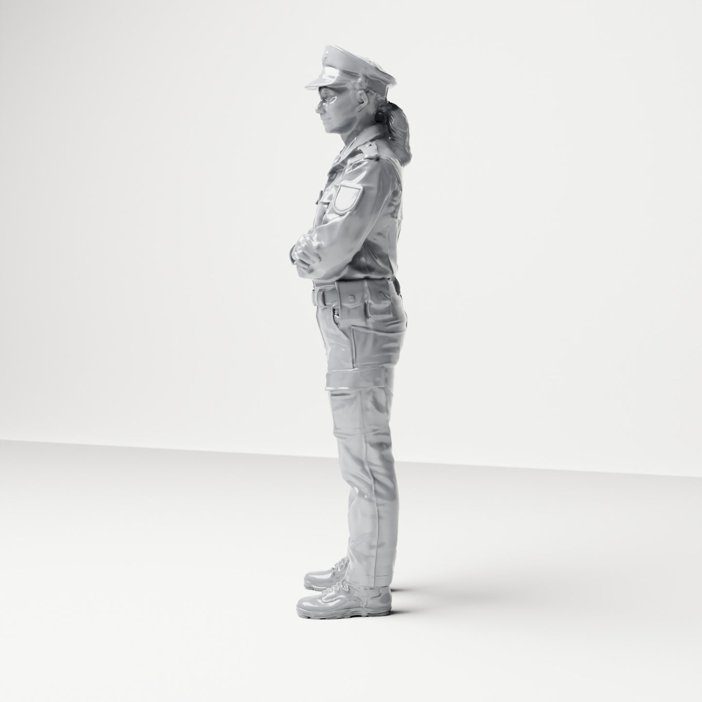 Diorama model building product photo 1: Standing figure: Policeman with service cap & crossed arms (B021)