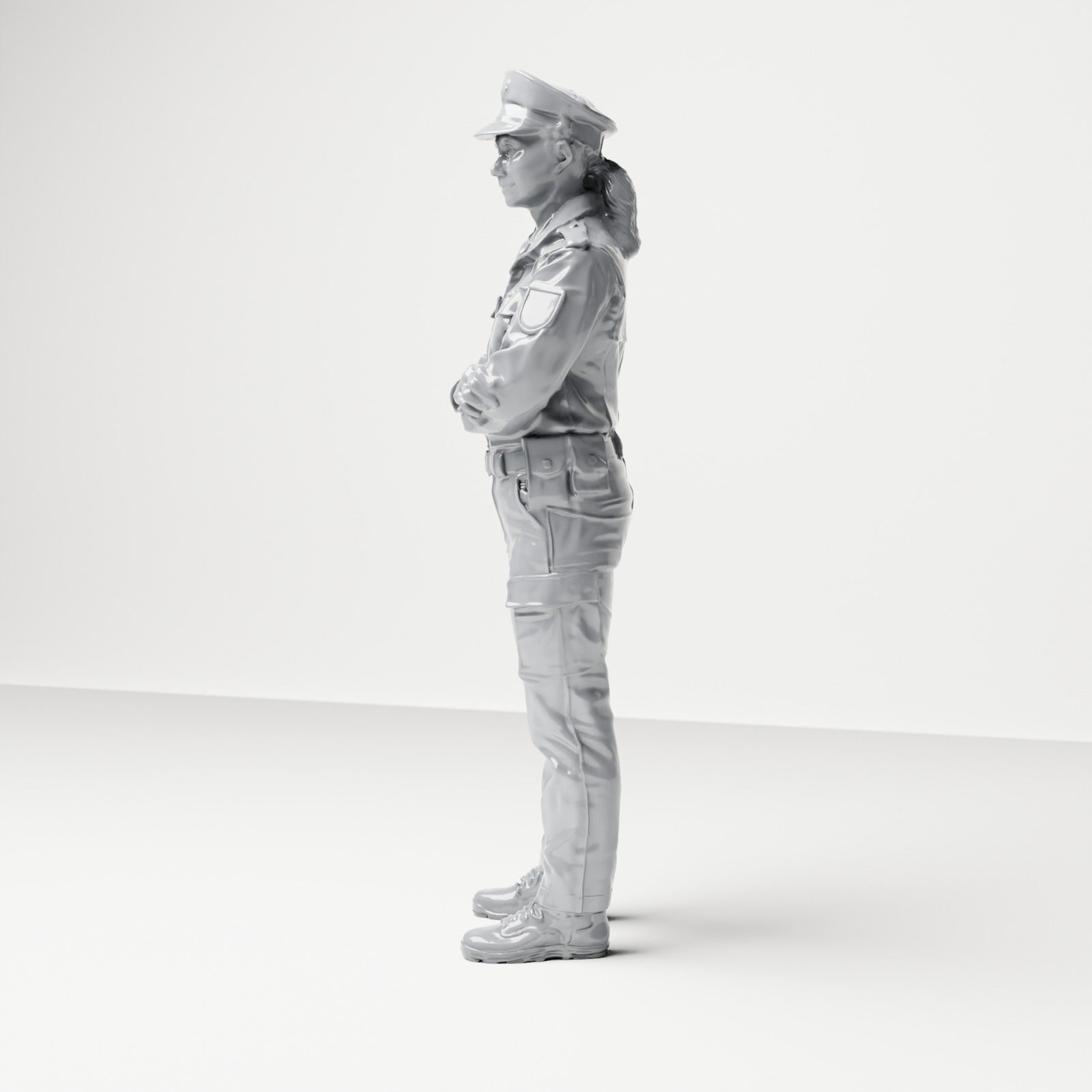 Diorama model building product photo 1: Standing figure: Policeman with service cap & crossed arms (B021)