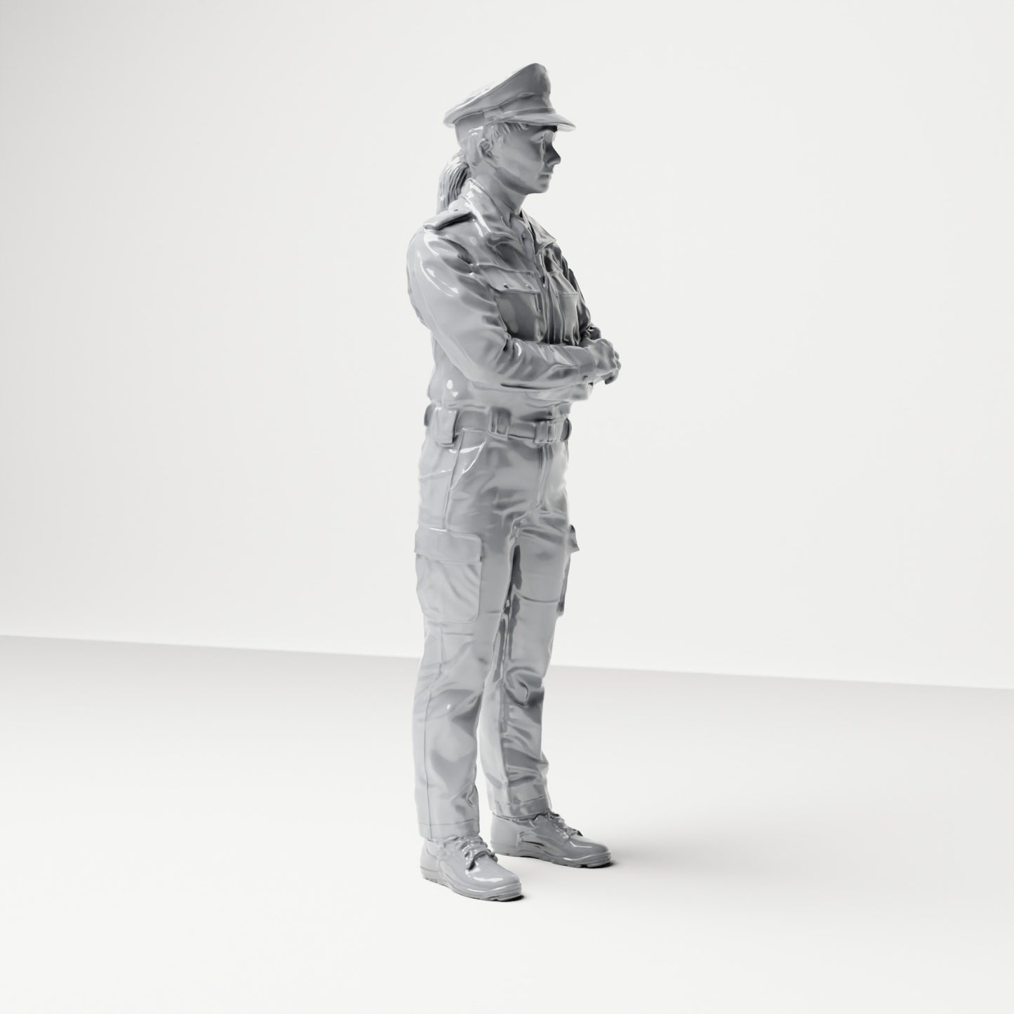Diorama model building product photo 3: Standing figure: Policeman with service cap & crossed arms (B021)