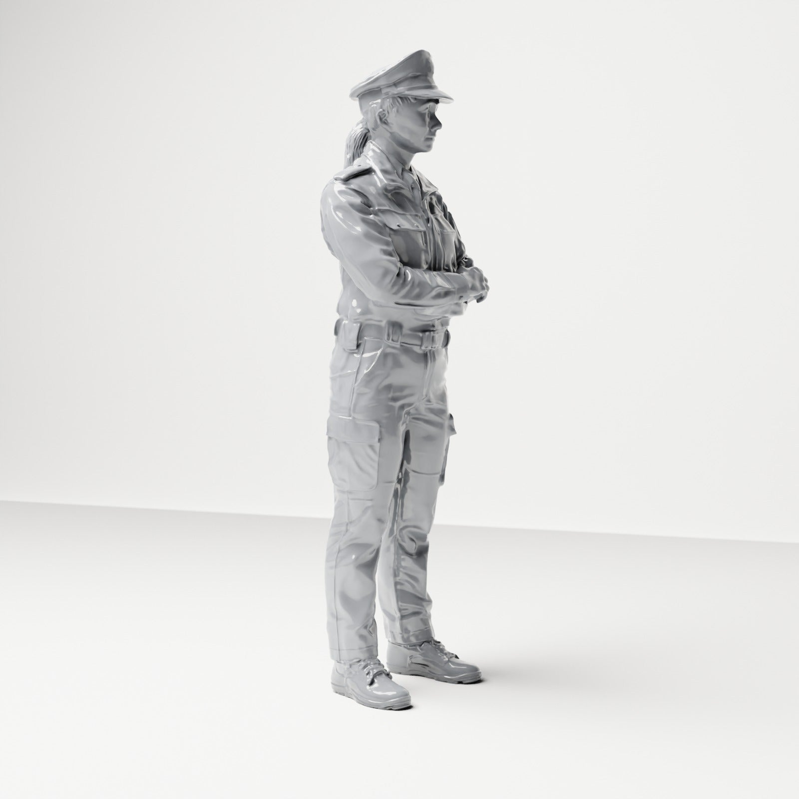 Diorama model building product photo 3: Standing figure: Policeman with service cap & crossed arms (B021)