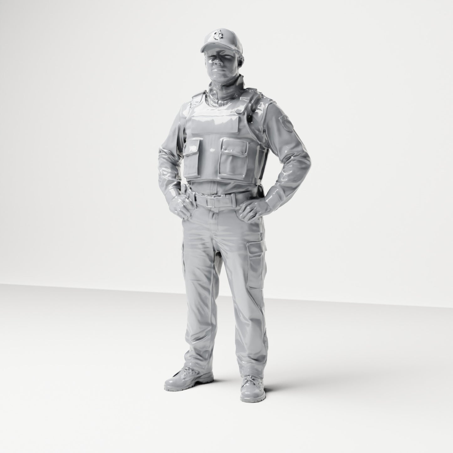Diorama model building product photo 0: Standing figure: Policeman with cap & vest (B022)