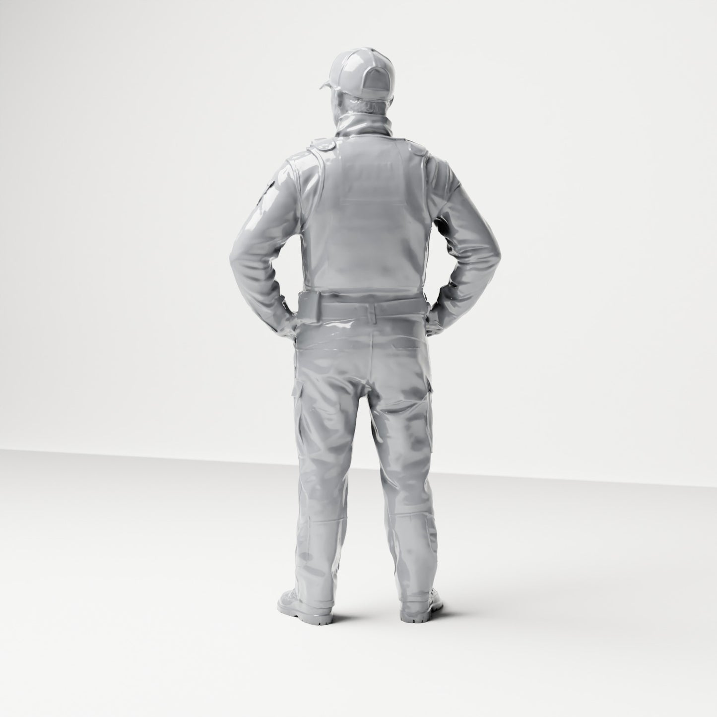 Diorama model building product photo 2: Standing figure: Policeman with cap & vest (B022)