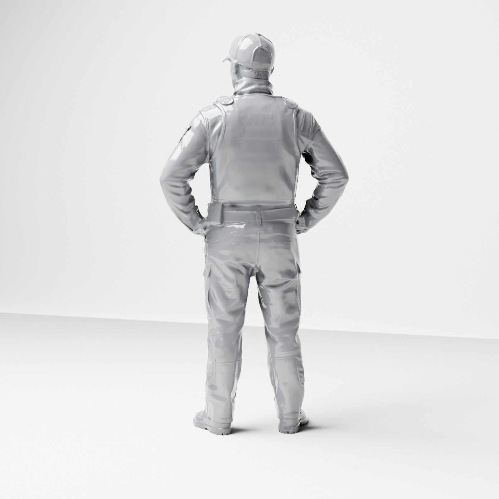Diorama model building product photo 2: Standing figure: Policeman with cap & vest (B022)