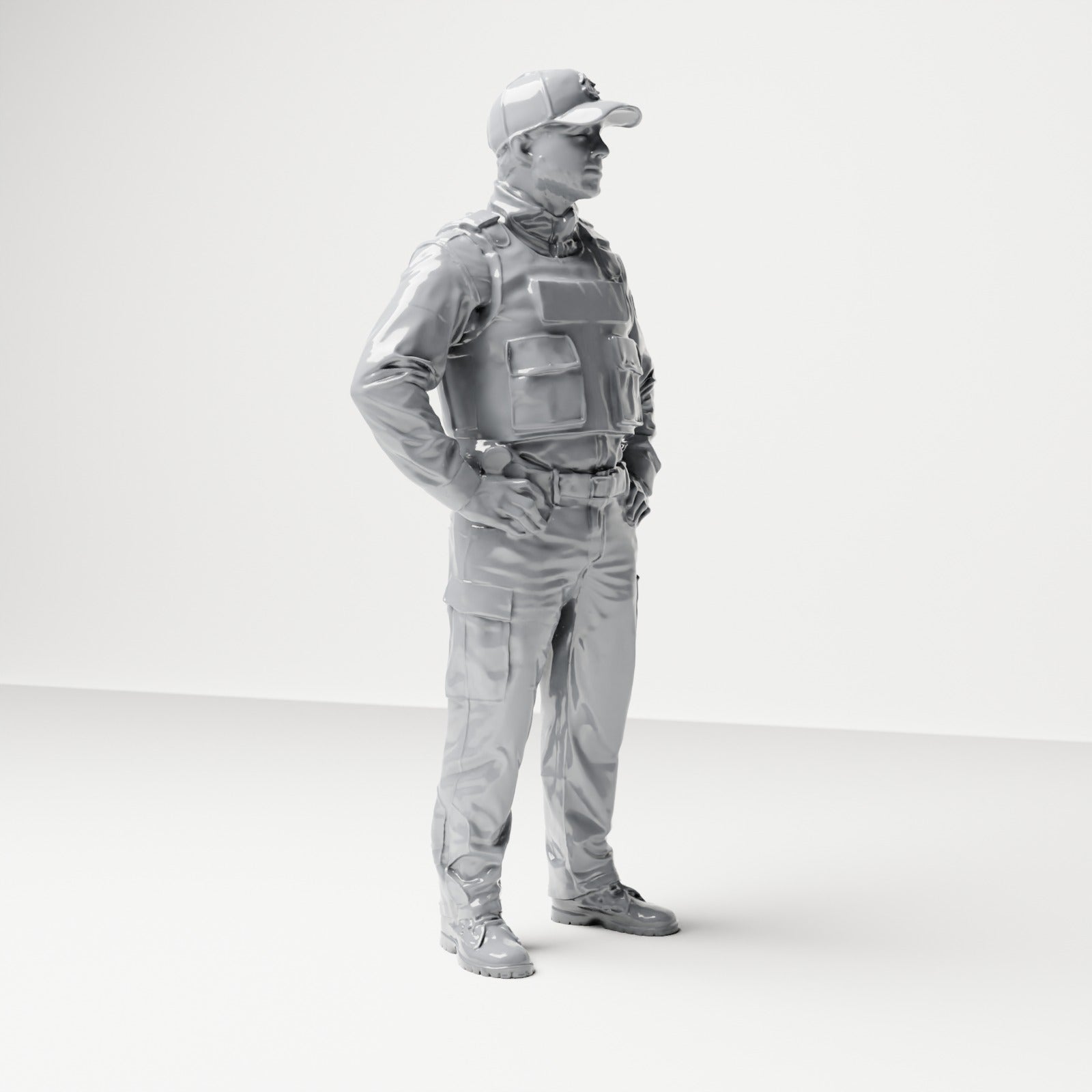 Diorama model building product photo 3: Standing figure: Policeman with cap & vest (B022)