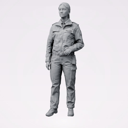 Diorama model building product photo 0: Standing figure: German police officer in uniform with POLICE patch (B024)