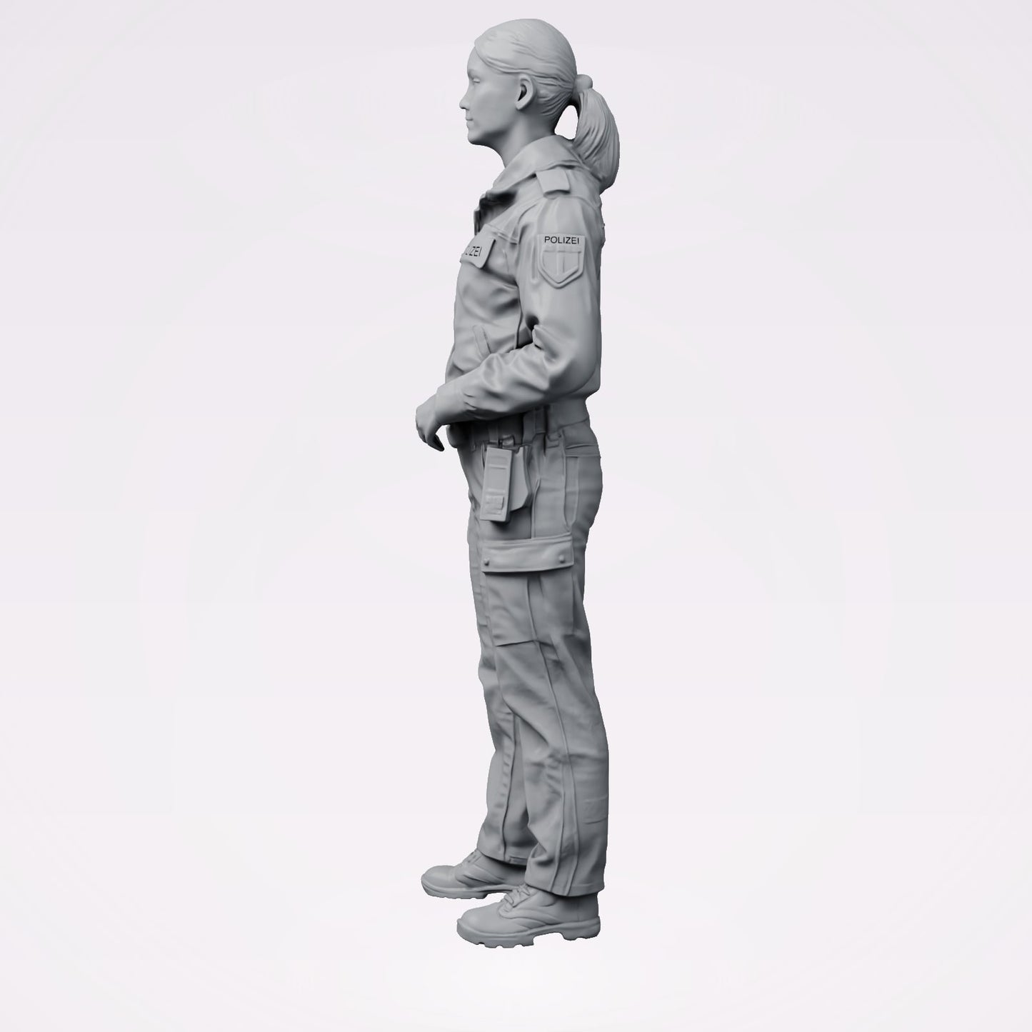Diorama model building product photo 1: Standing figure: German police officer in uniform with POLICE patch (B024)