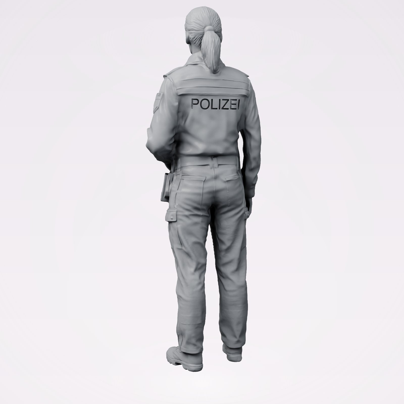 Diorama model building product photo 2: Standing figure: German police officer in uniform with POLICE patch (B024)