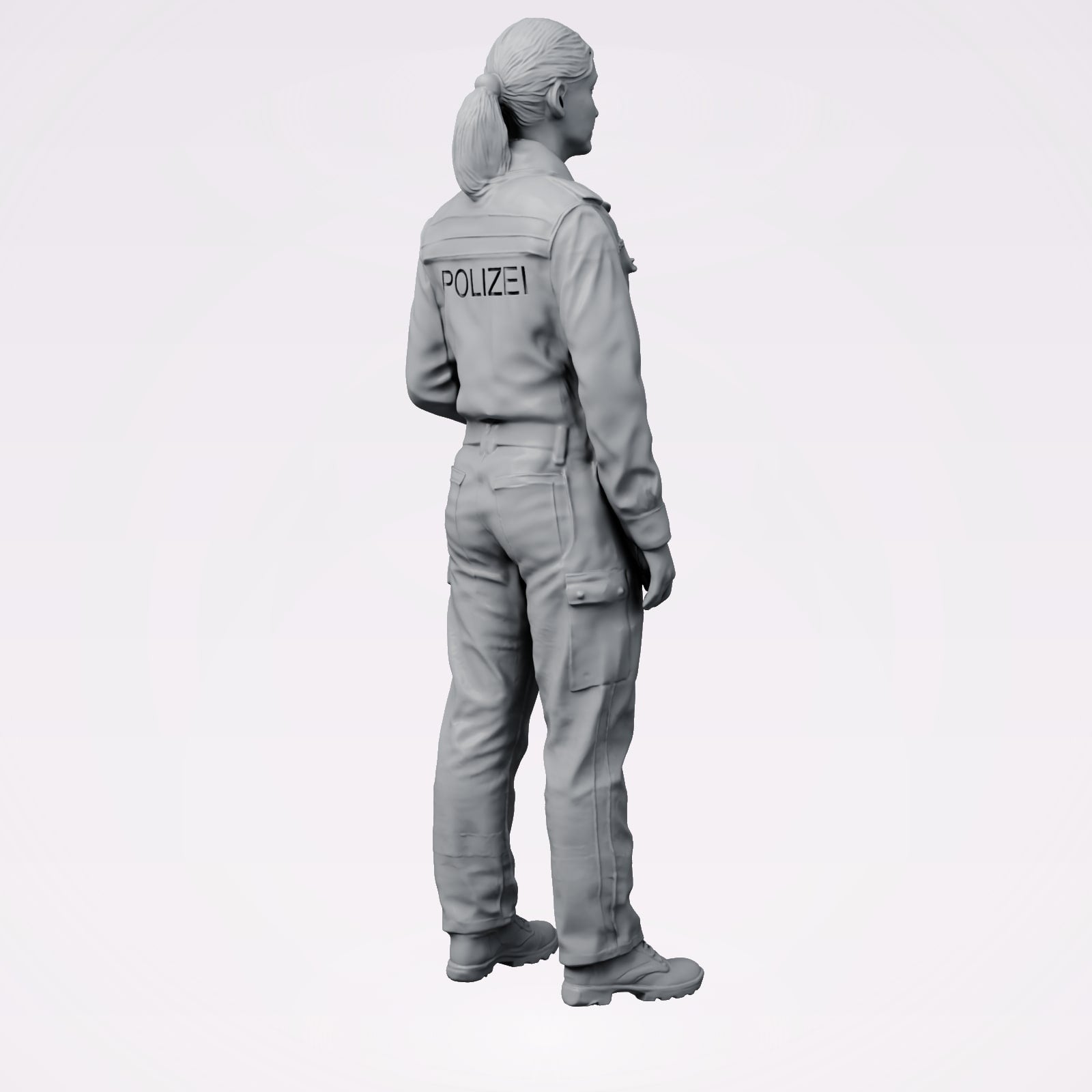 Diorama model building product photo 3: Standing figure: German police officer in uniform with POLICE patch (B024)
