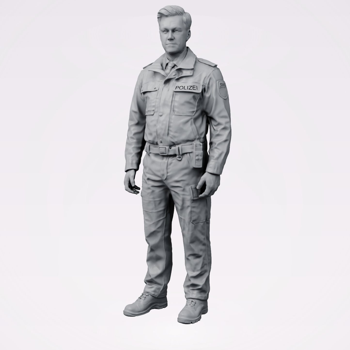 Diorama model building product photo 0: Standing figure: Police officer in modern German uniform with POLICE inscription (B025)