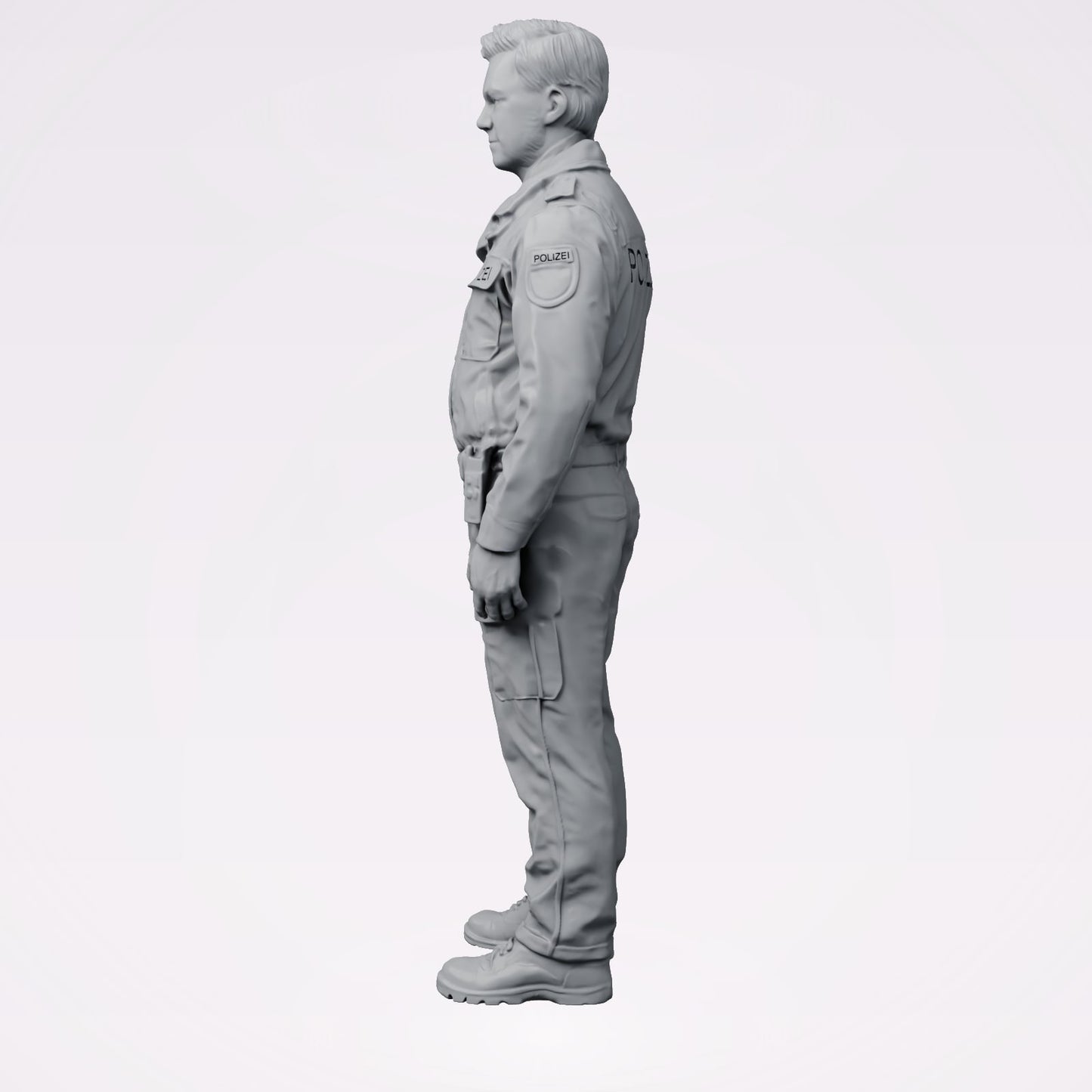 Diorama model building product photo 1: Standing figure: Police officer in modern German uniform with POLICE inscription (B025)