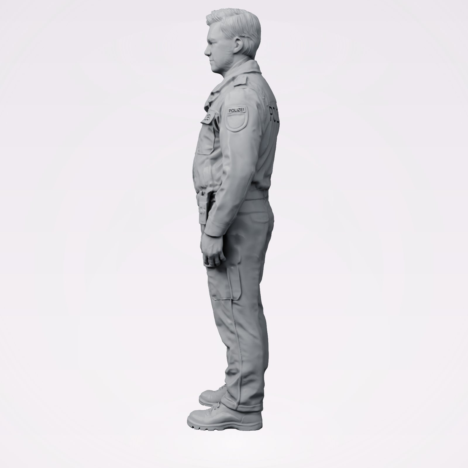 Diorama model building product photo 1: Standing figure: Police officer in modern German uniform with POLICE inscription (B025)