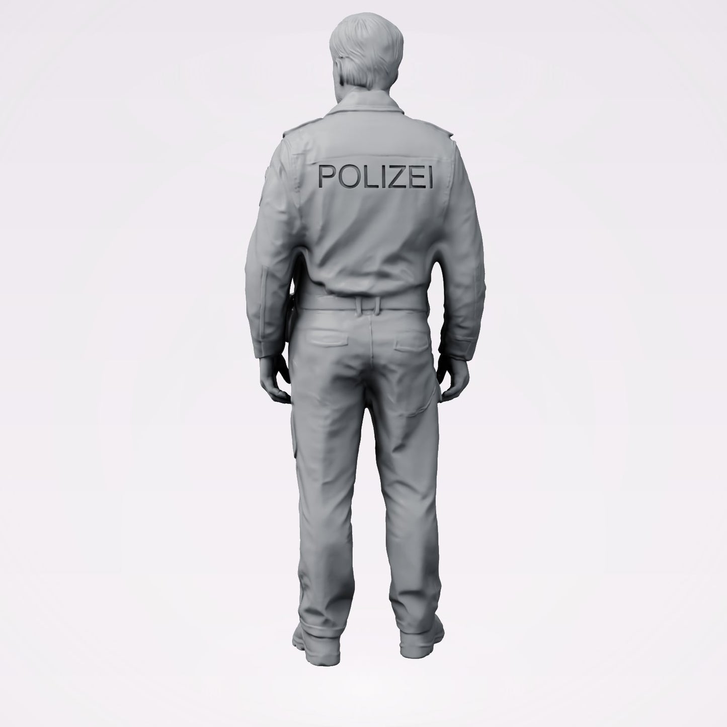Diorama model building product photo 2: Standing figure: Police officer in modern German uniform with POLICE inscription (B025)