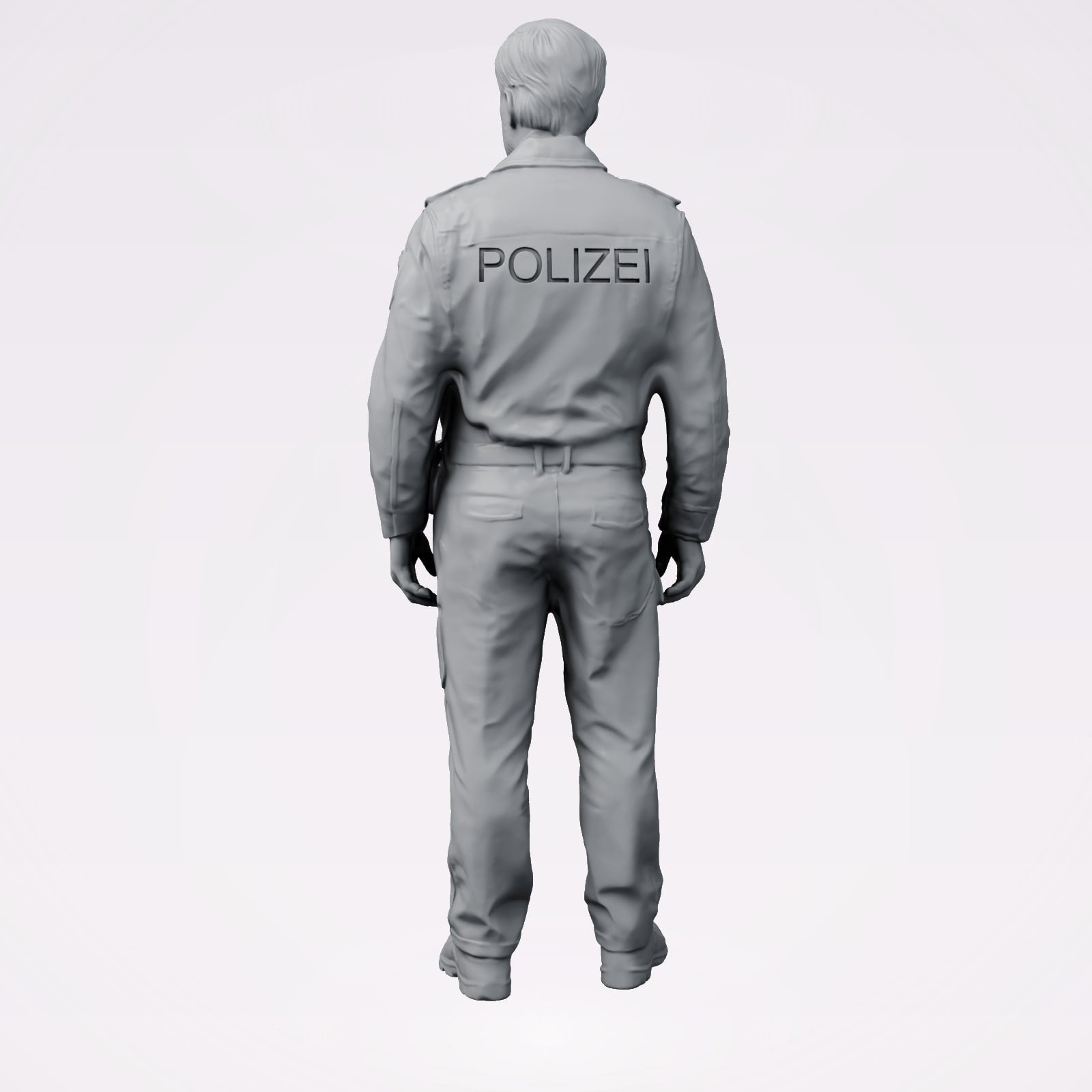 Diorama model building product photo 2: Standing figure: Police officer in modern German uniform with POLICE inscription (B025)