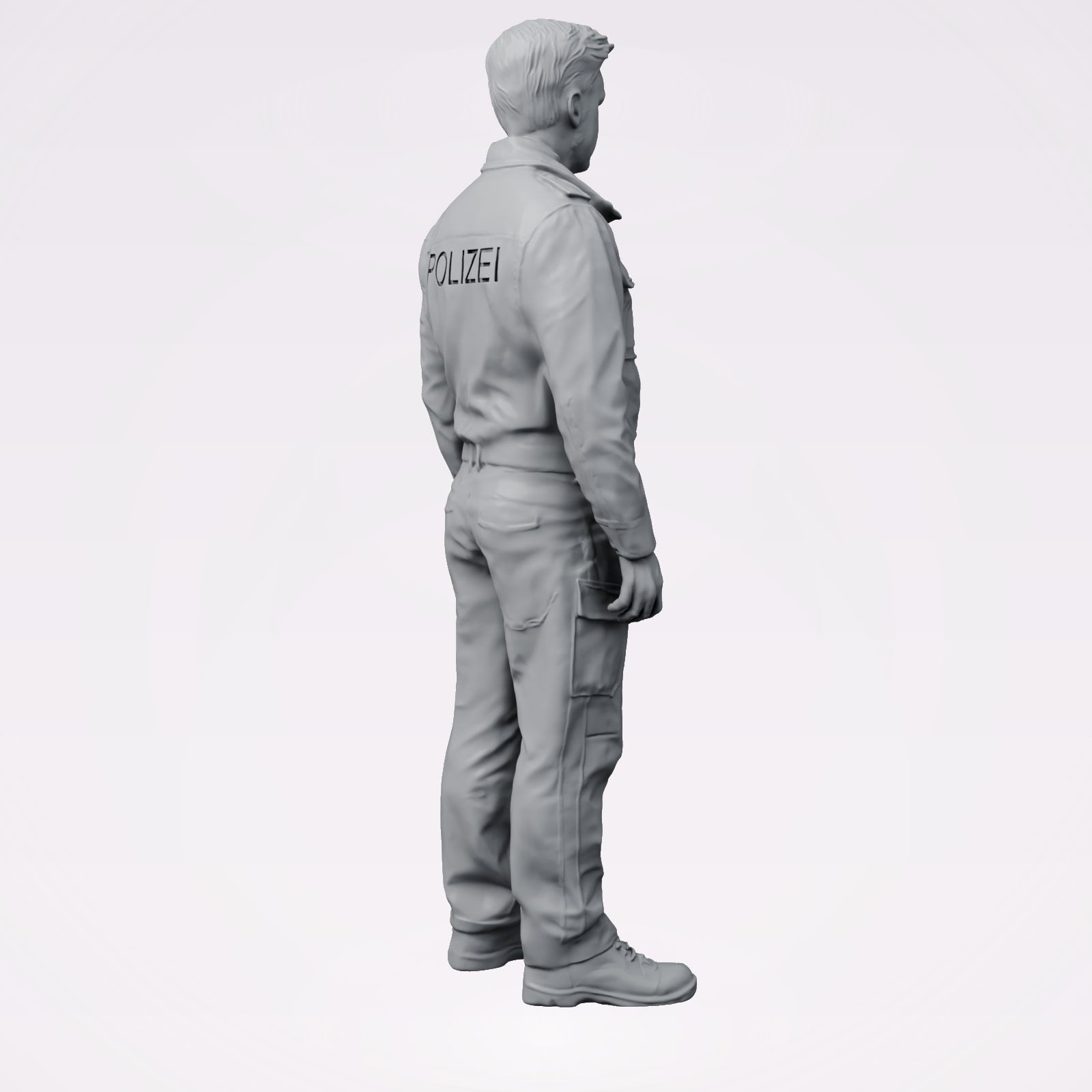 Diorama model building product photo 3: Standing figure: Police officer in modern German uniform with POLICE inscription (B025)