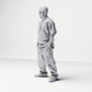 Diorama model building product photo 1: Standing figure: passerby with baseball cap & chain, hands in pockets (B026)
