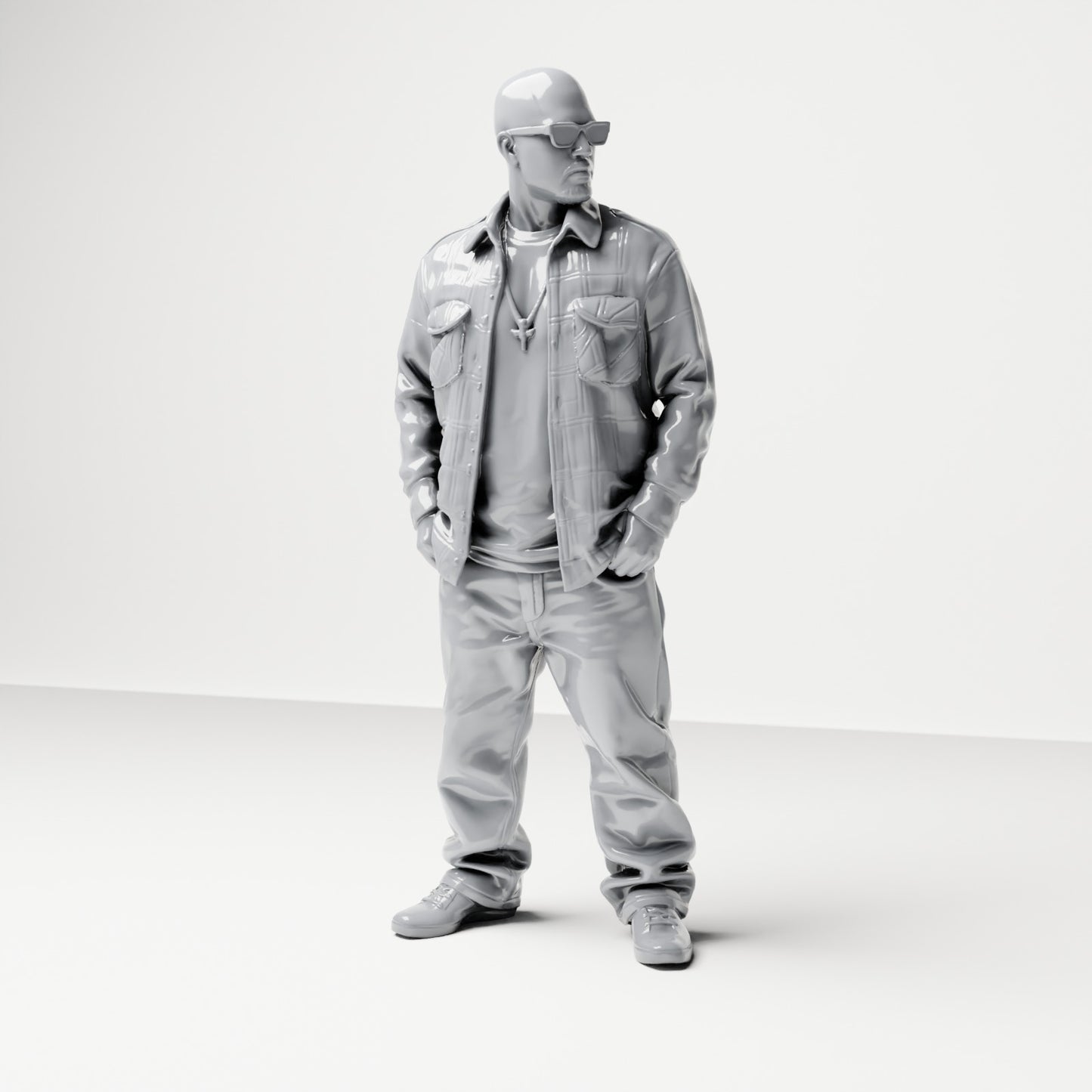 Diorama model building product photo 0: Standing figure: Man in street clothes with hands in pockets (B027)