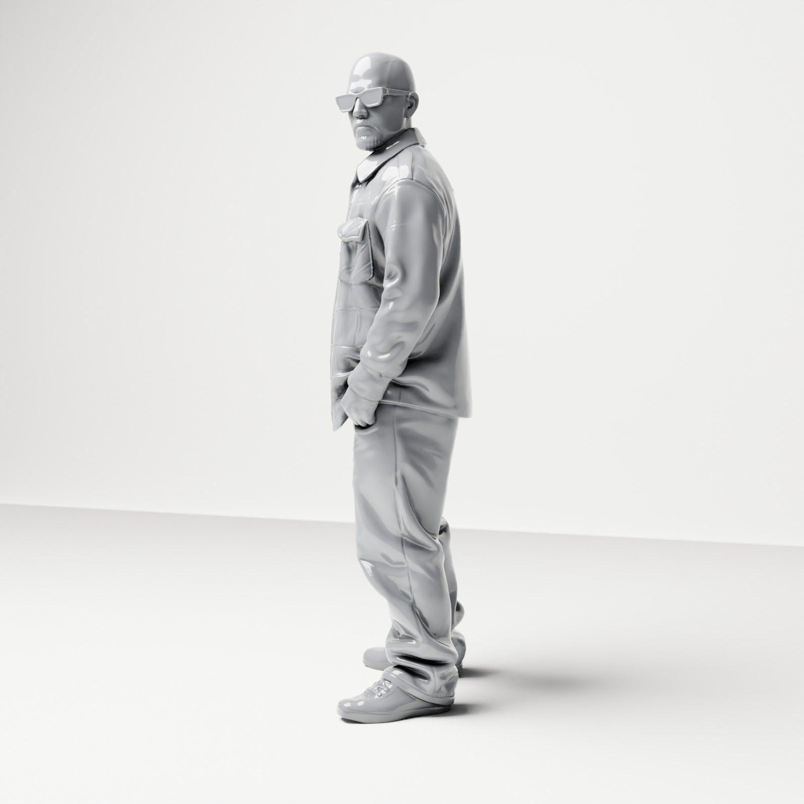 Diorama model building product photo 1: Standing figure: Man in street clothes with hands in pockets (B027)