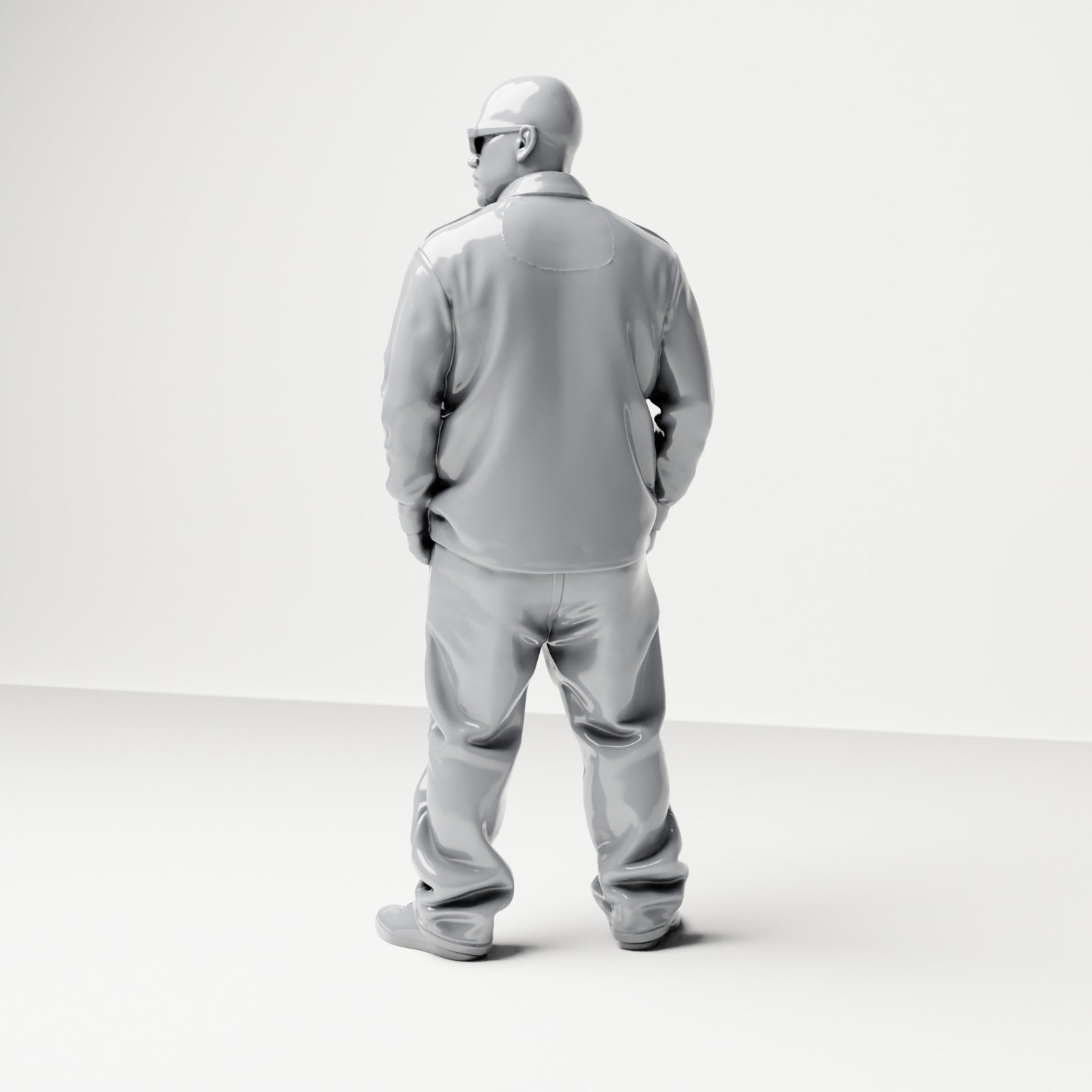 Diorama model building product photo 2: Standing figure: Man in street clothing with hands in pockets (B027)