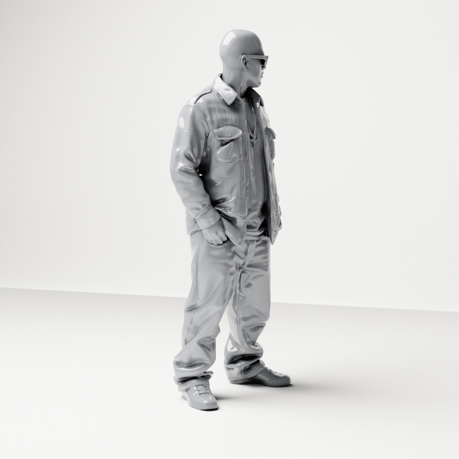 Diorama model building product photo 3: Standing figure: Man in street clothes with hands in pockets (B027)