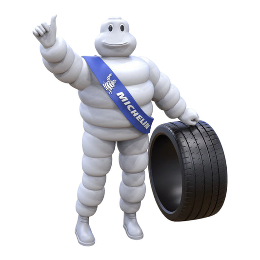 Produktfoto Diorama und Modellbau Miniatur Figur: Michelin Mann mit Reifen
