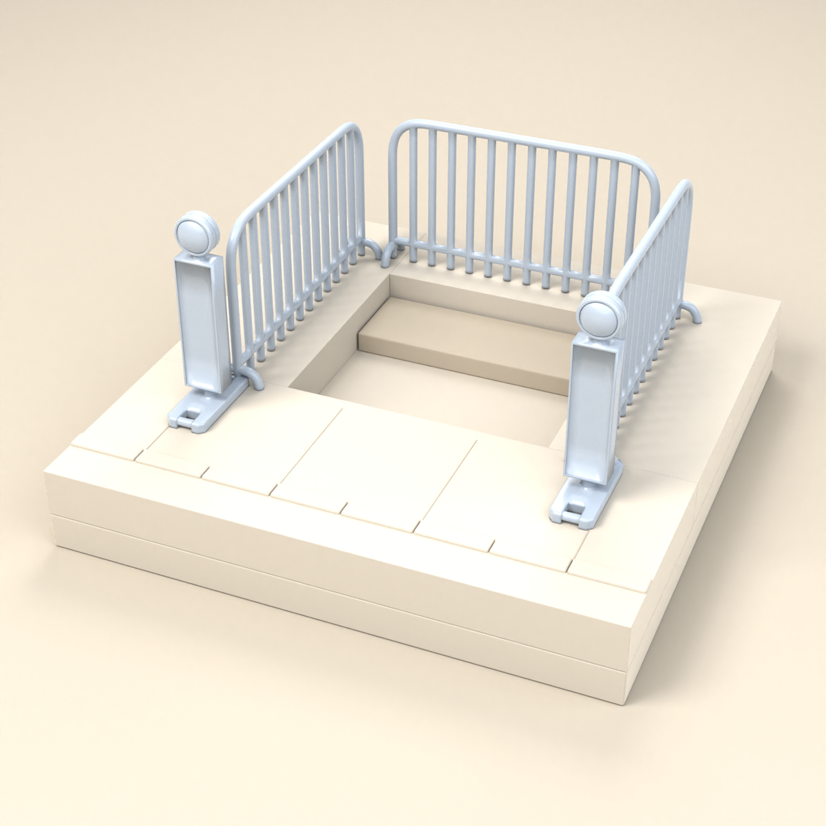 Diorama model building product photo 2: Diorama miniature construction site: barriers and warning bollards (h0_46)