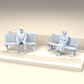 Diorama Modellbau Produktfoto 2: Diorama Figuren Set: Älteres Paar mit zwei Parkbänken (h0_38)