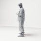 Diorama model building product photo 1: Standing figure: Man with cap & folded hands, shirt with breast pockets, cloth in pocket (B030)