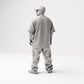 Stehende Figur: Hip-Hopper mit Kappe, Sonnenbrille & Sporttrikot 13 (B032) - Rueckansicht
