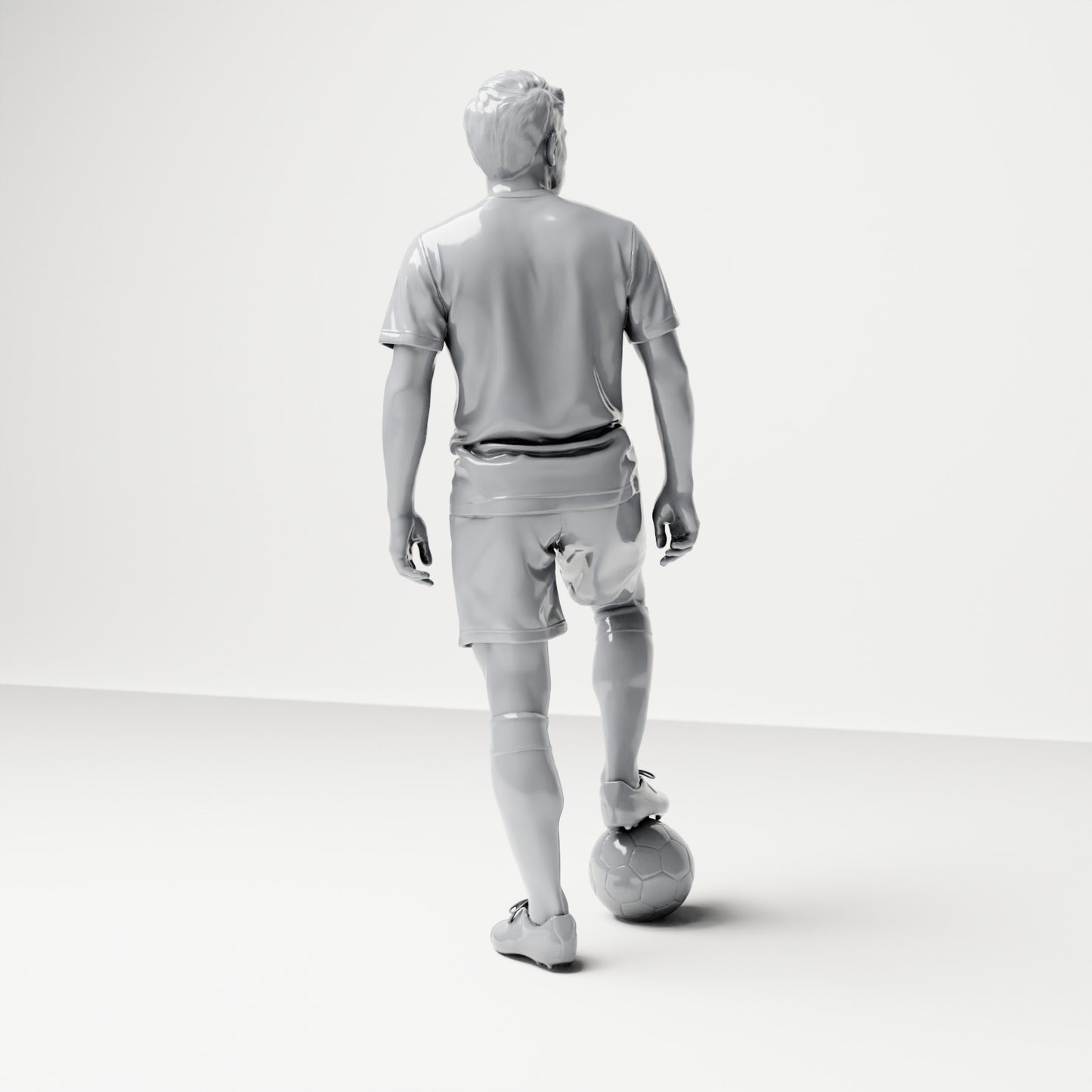 Diorama model building product photo 2: Standing figure: Soccer player with foot on ball (B035)