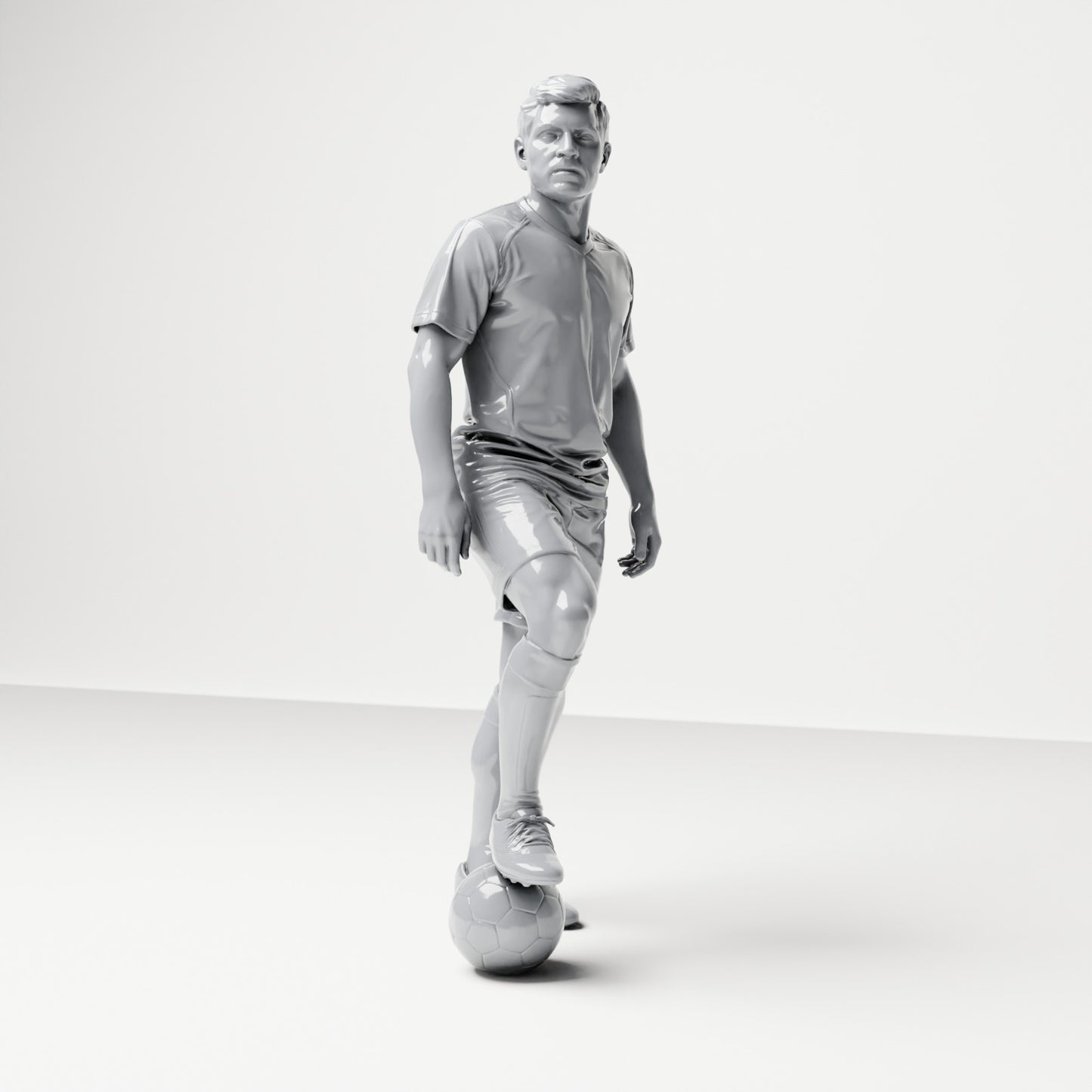 Diorama model building product photo 3: Standing figure: Football player with foot on ball (B035)