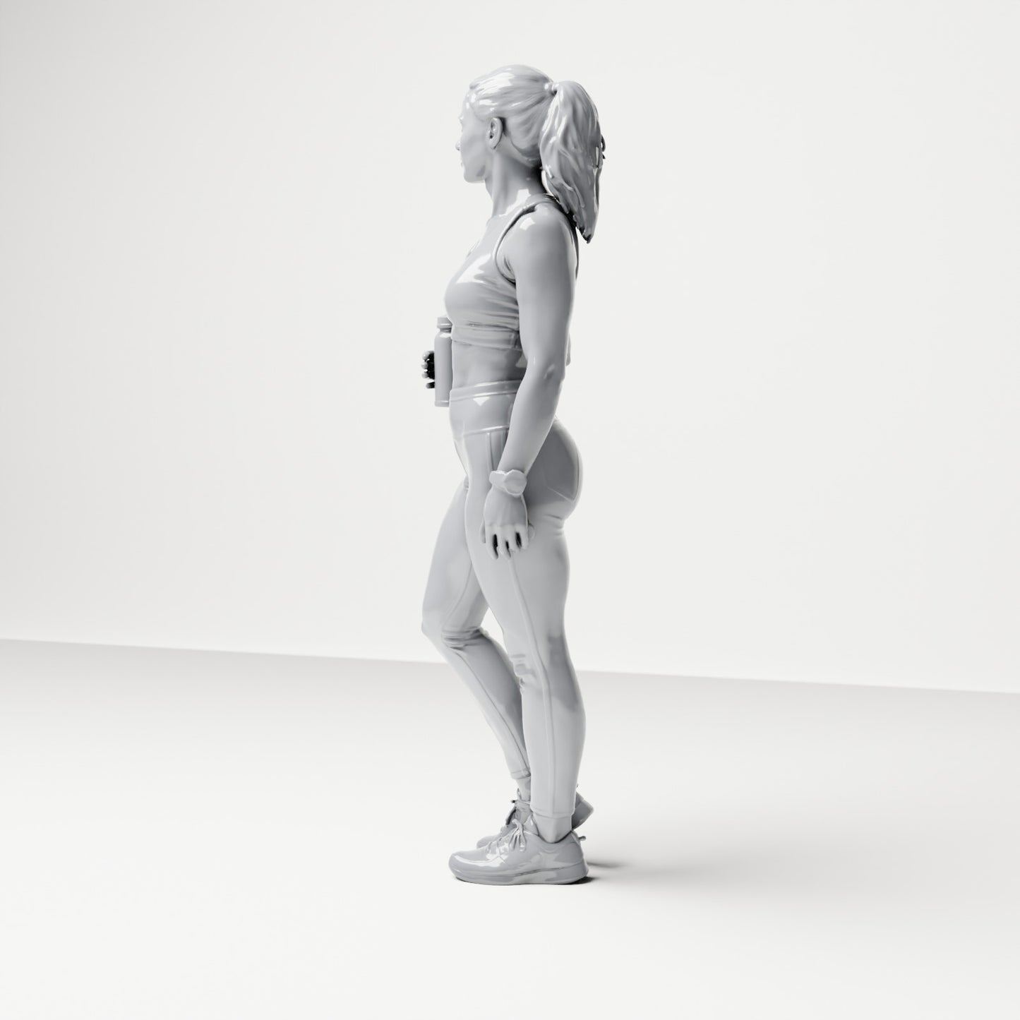 Diorama model building product photo 1: Standing figure: Athlete in training clothes with water bottle (B036)