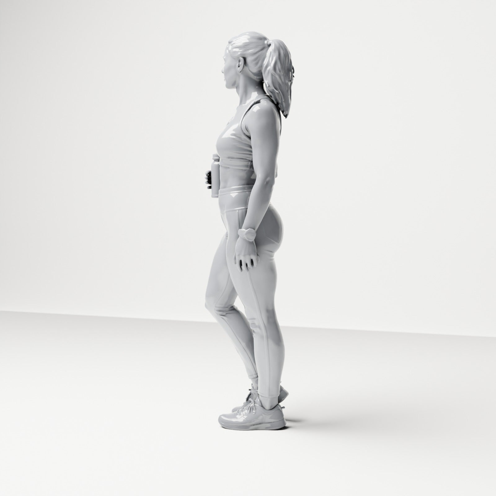 Diorama model building product photo 1: Standing figure: Athlete in training clothes with water bottle (B036)