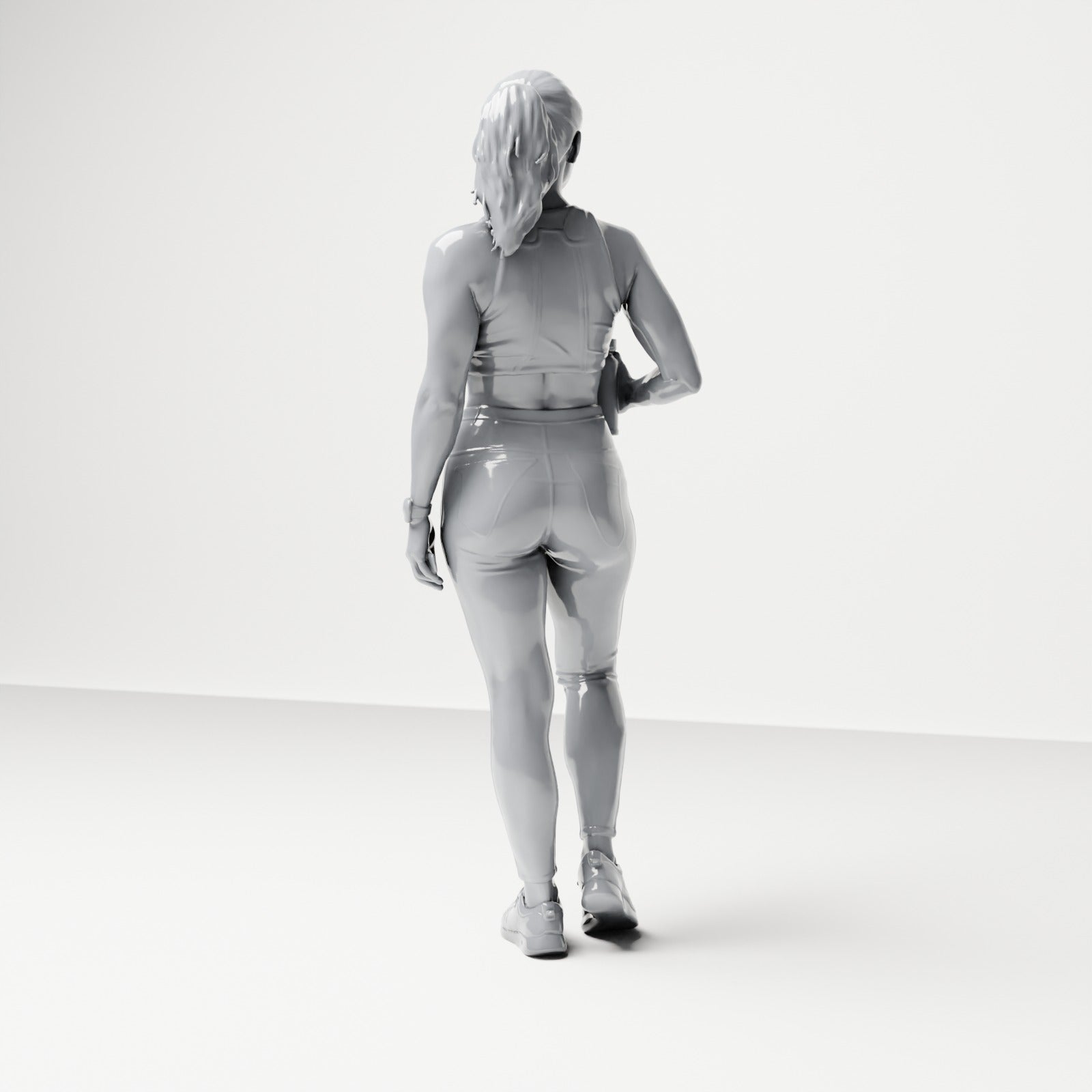 Diorama model building product photo 2: Standing figure: Athlete in training clothes with water bottle (B036)
