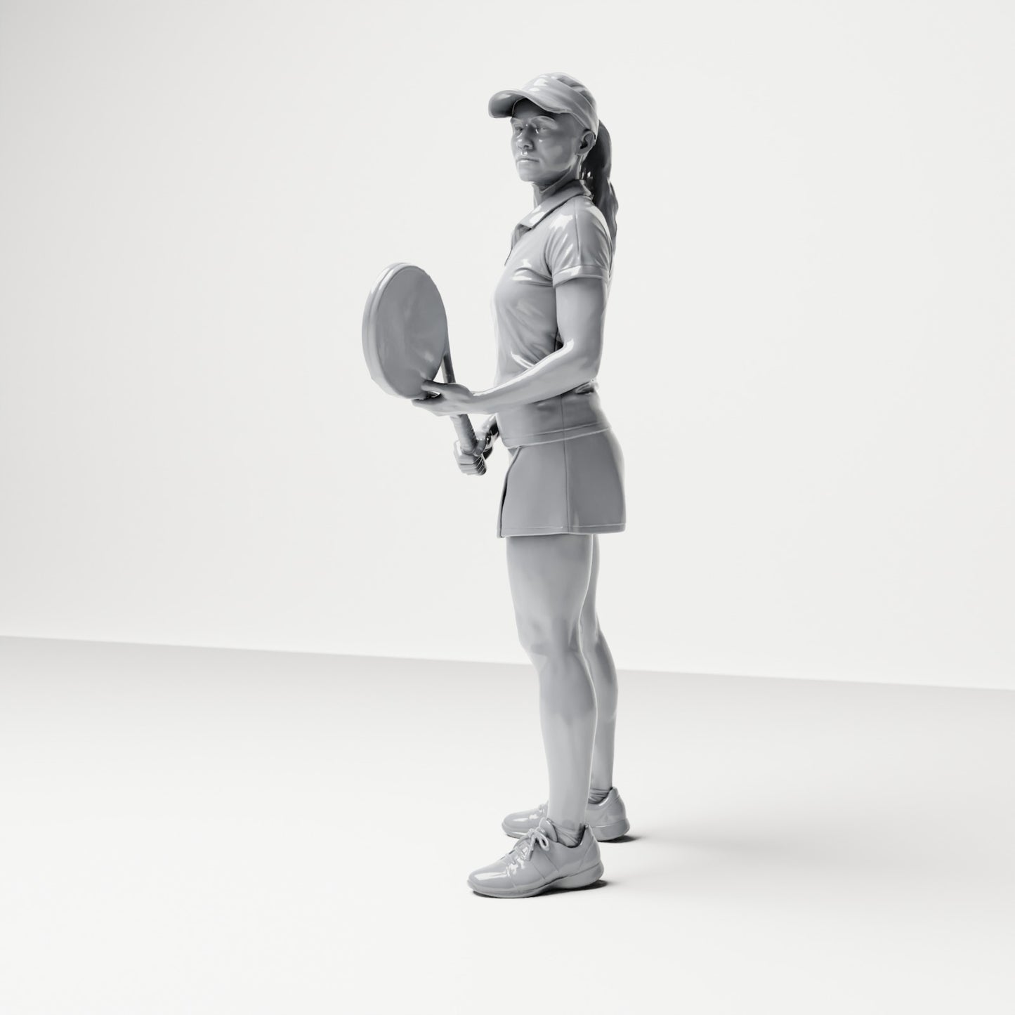 Diorama model building product photo 1: Standing figure: tennis player with racket (B038)