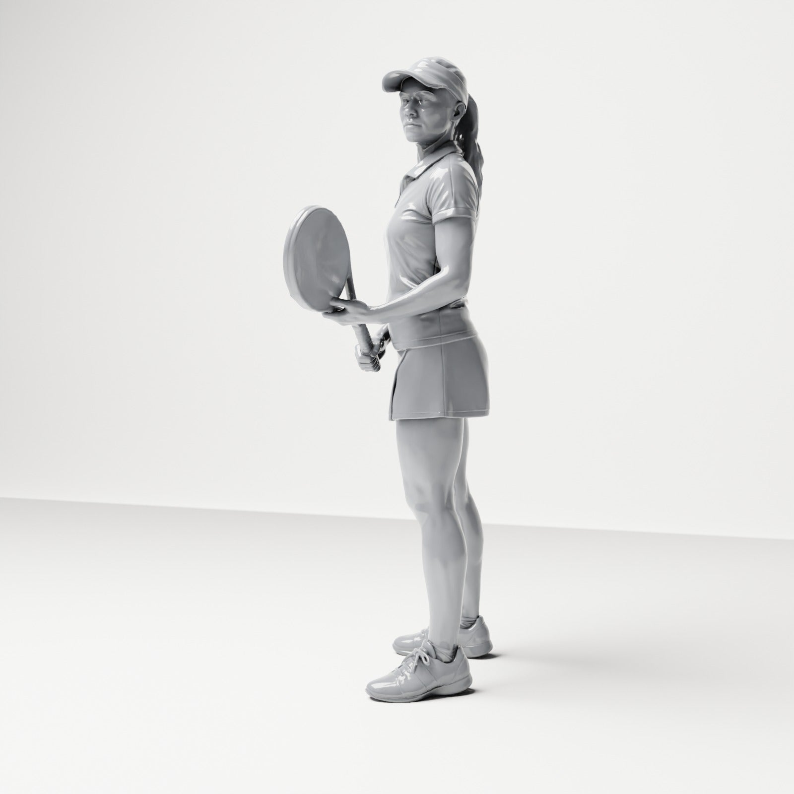 Diorama model building product photo 1: Standing figure: tennis player with racket (B038)