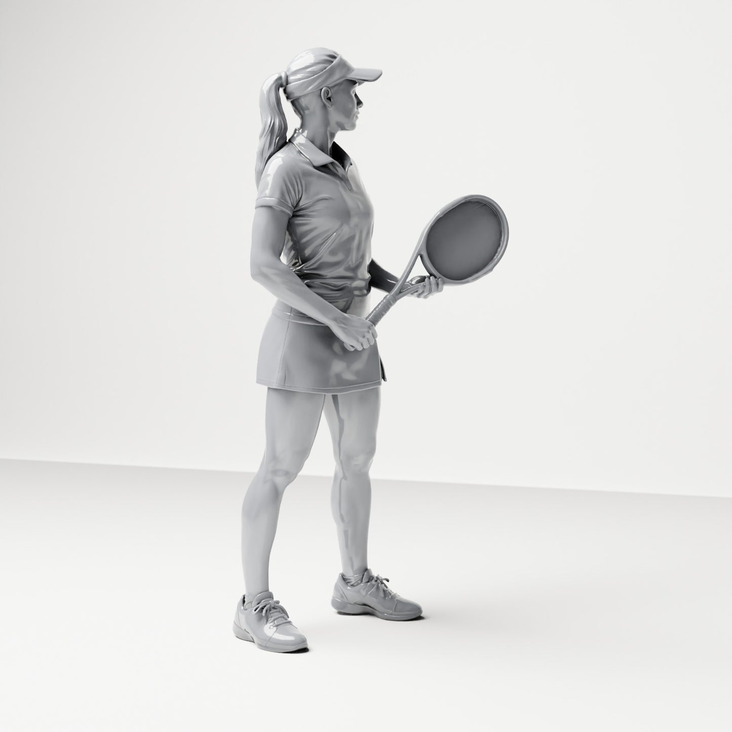 Diorama model building product photo 3: Standing figure: Tennis player with racket (B038)