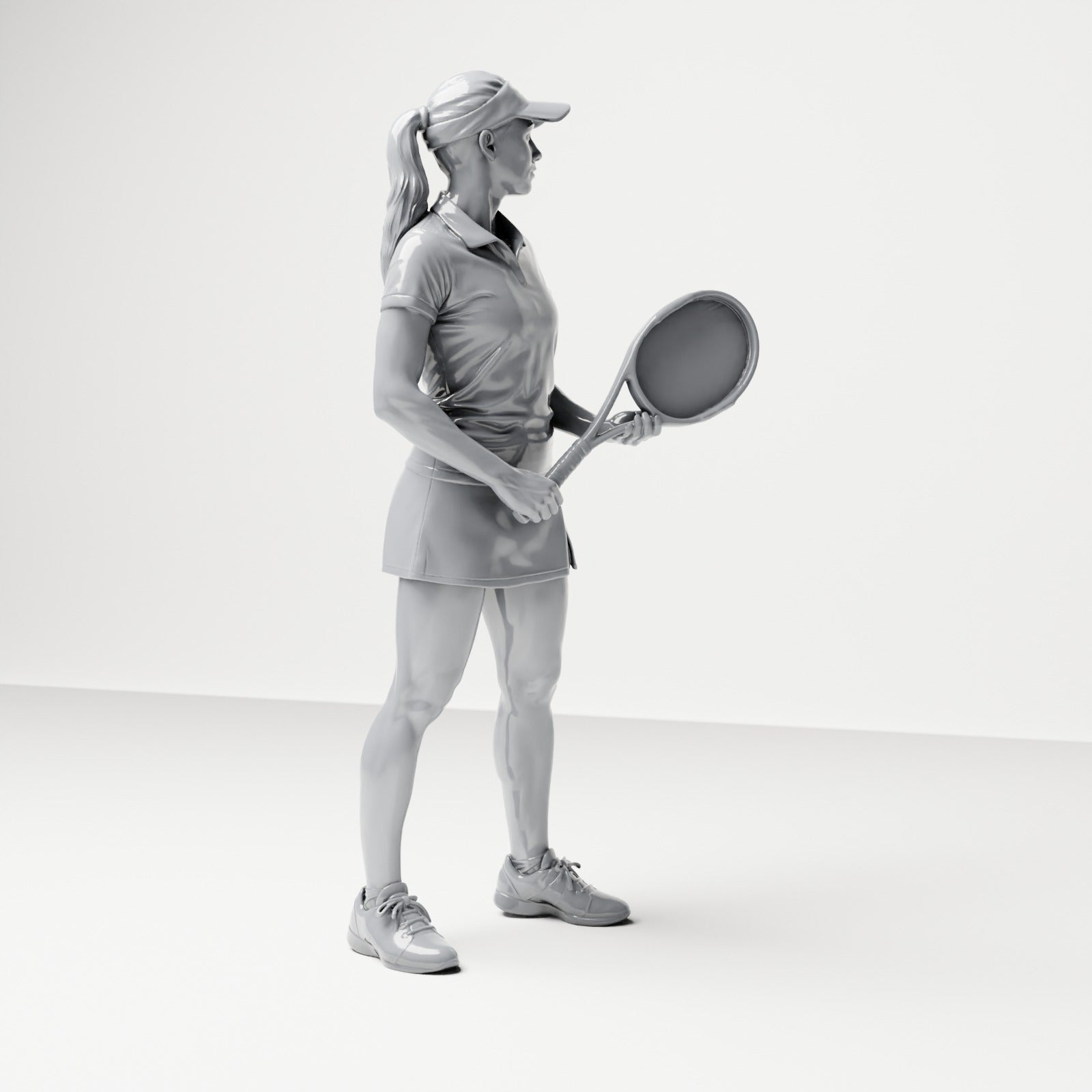 Diorama model building product photo 3: Standing figure: Tennis player with racket (B038)