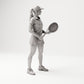 Stehende Figur: Tennisspielerin mit Schläger (B038) - rechte Seitenansicht