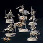 Product photo Tabletop 28mm The Printing Goes Ever On (TPGEO) 0: Dark Warriors in battle with brave warriors: Black figures ambush heroes