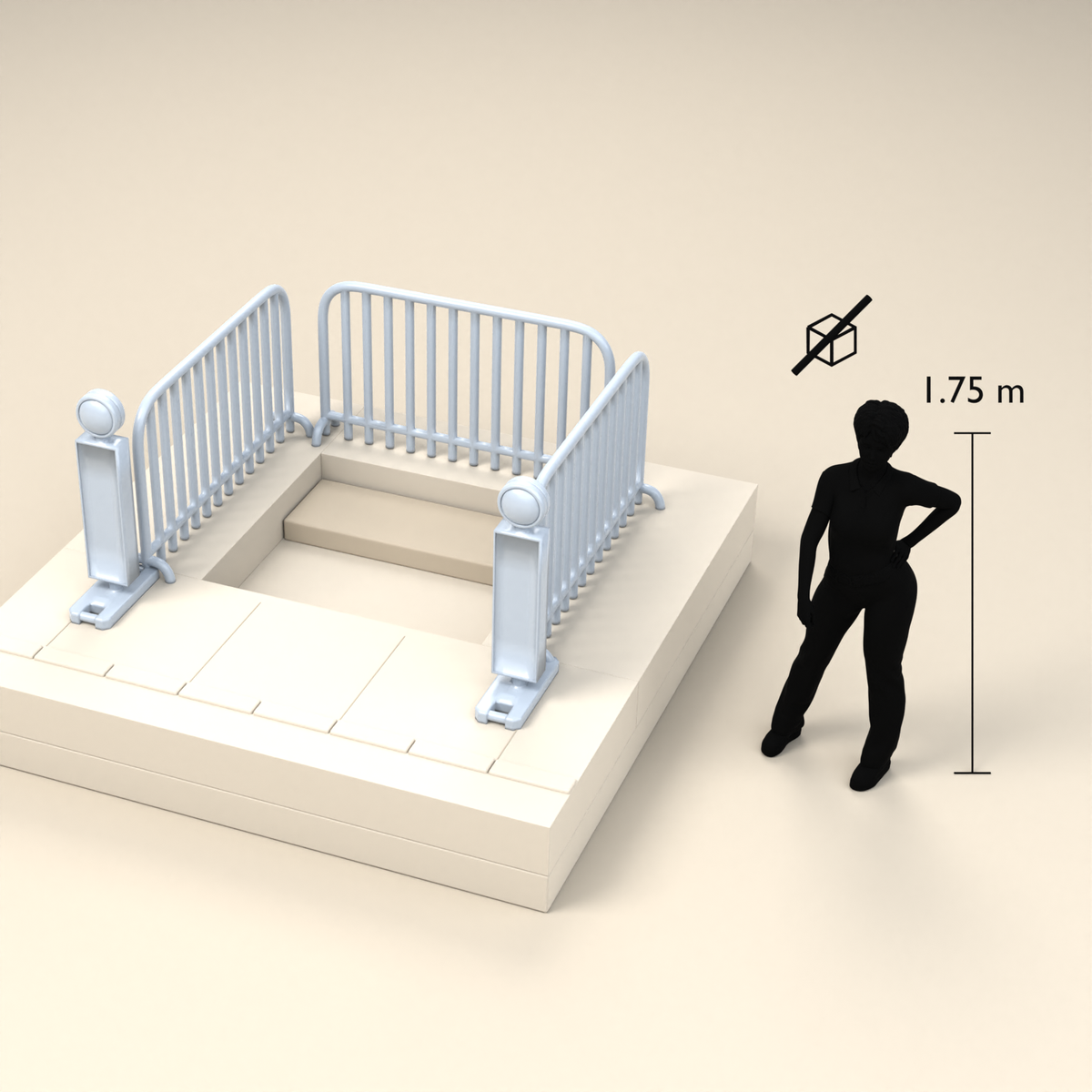 Diorama model-making product photo 3: Diorama miniature construction site: barrier fences and warning markers (h0_46)