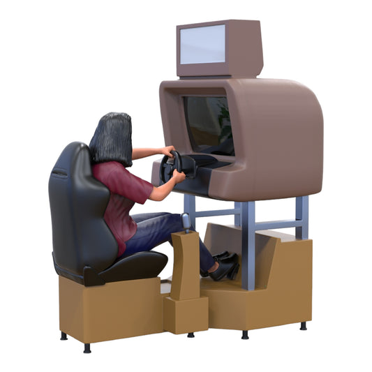 Produktfoto Diorama und Modellbau Miniatur Figur: Frau am Spielautomat