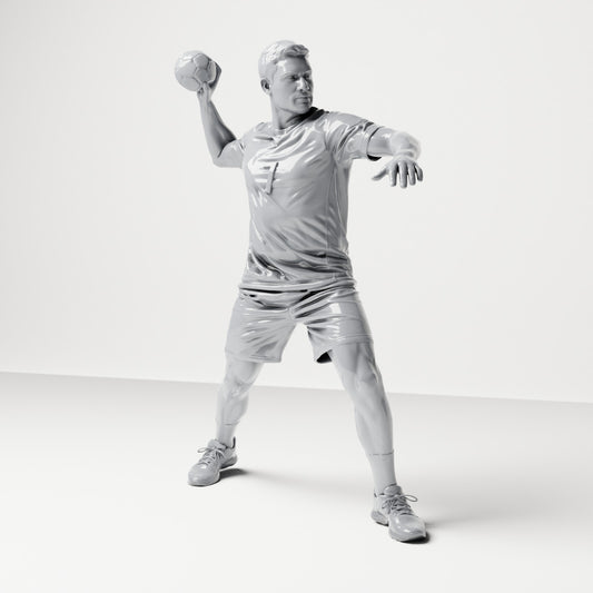 Diorama model building product photo 0: Standing figure: Athlete in throwing pose with ball in right hand (B041)