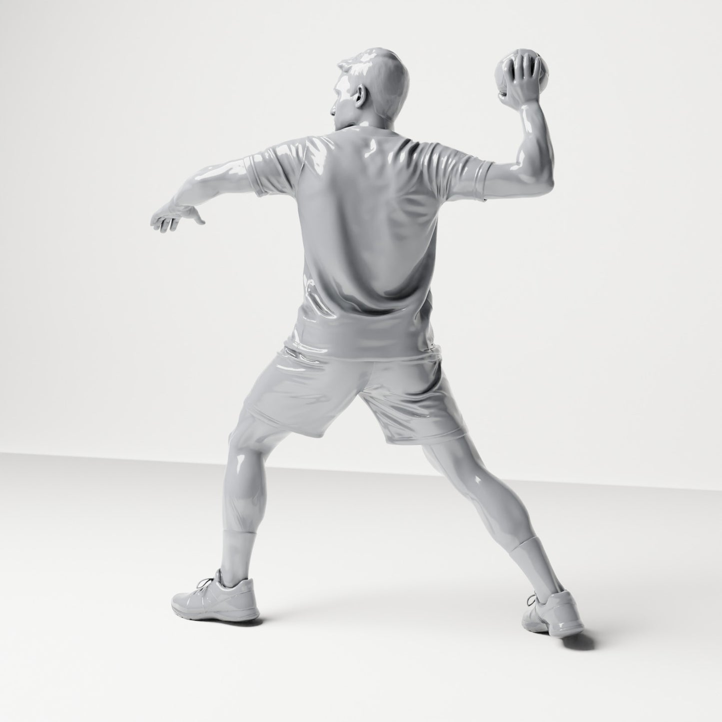 Diorama model building product photo 2: Standing figure: Athlete in throwing pose with ball in right hand (B041)