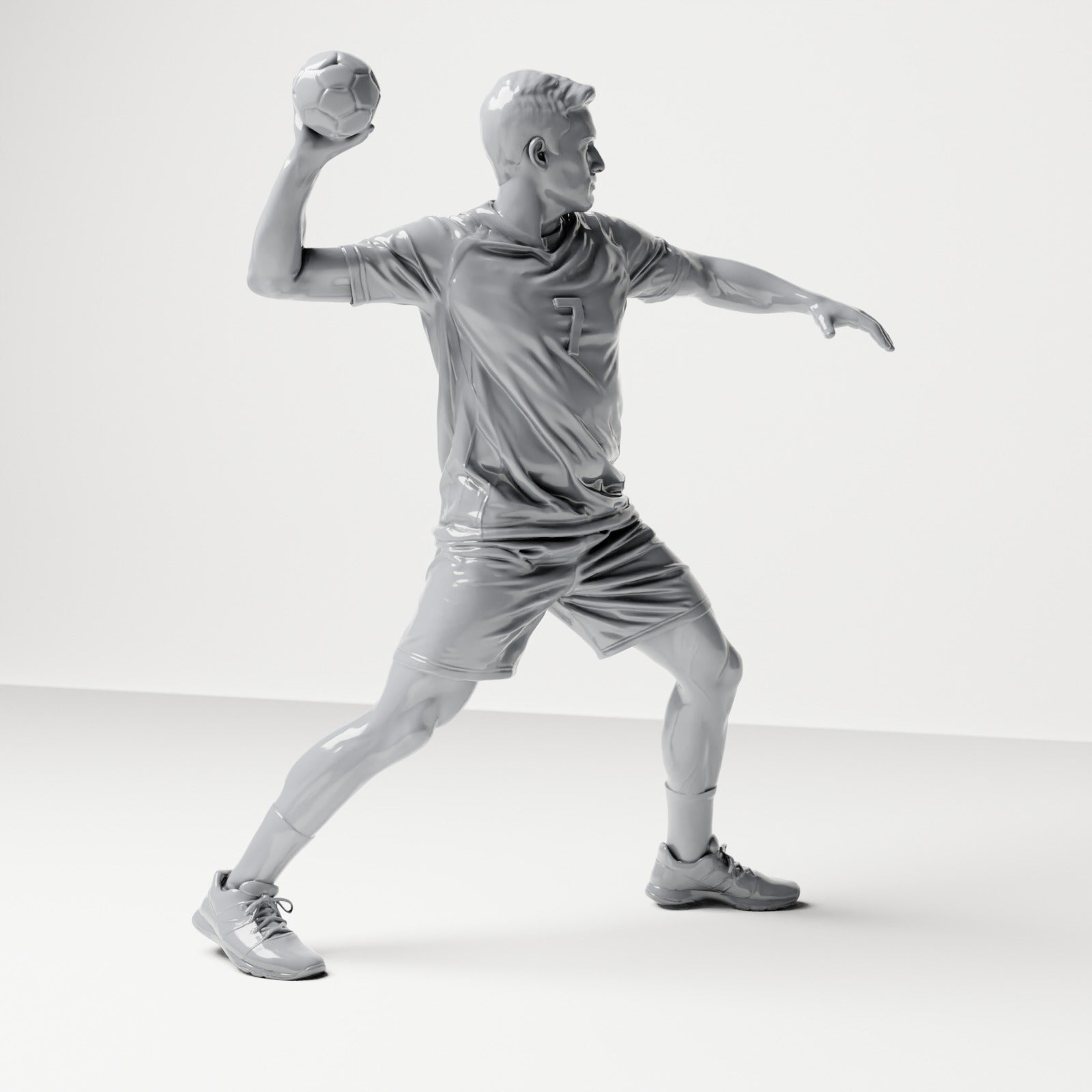 Diorama model building product photo 3: Standing figure: Athlete in throwing pose with ball in right hand (B041)
