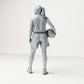 Diorama model building product photo 2: Standing figure: female basketball player with ball at hip (B042)