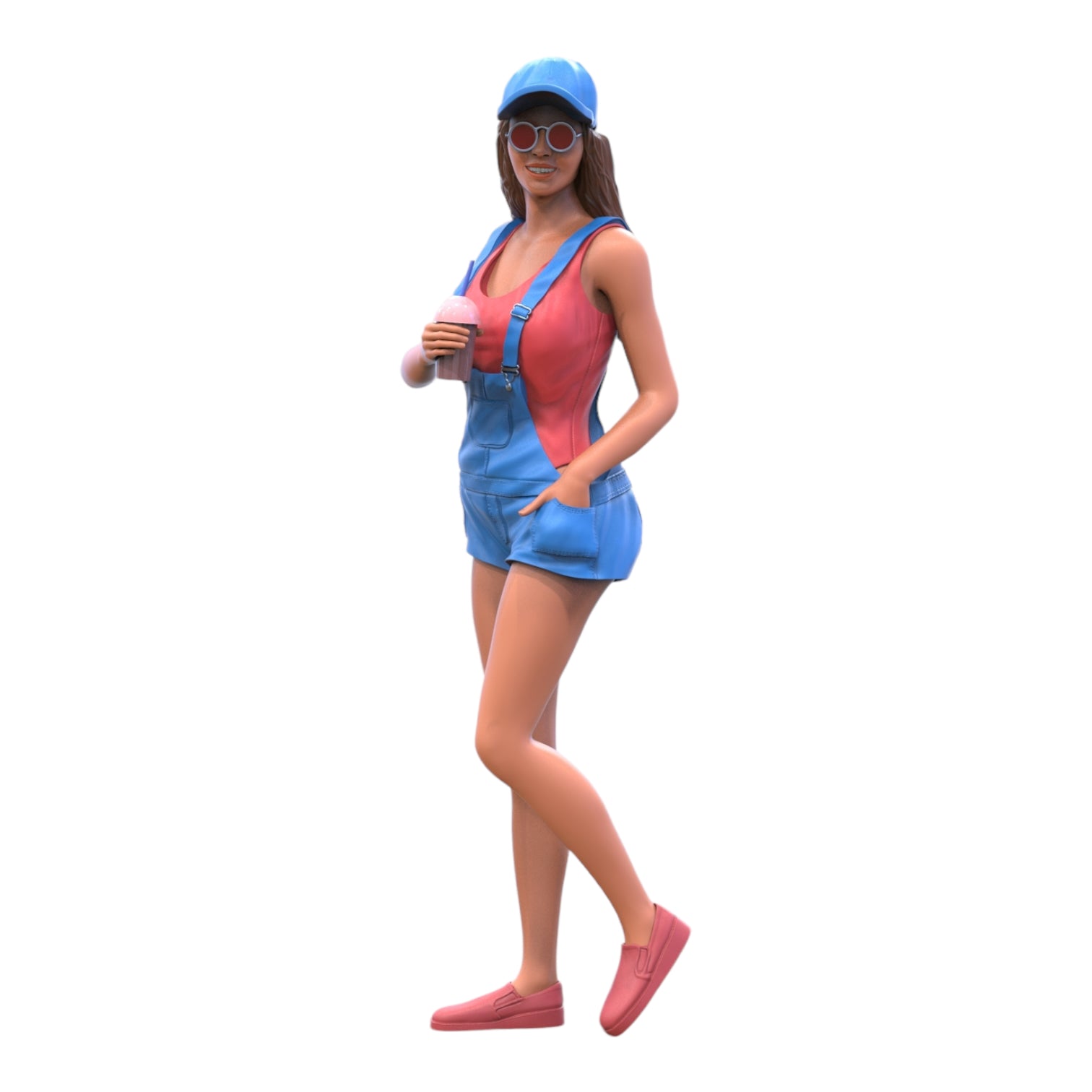 Product photo diorama and model building miniature figure: Woman with ice