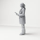 Diorama model-making product photo 1: Standing figure: Doctor with clipboard & stethoscope (B044)