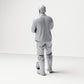 Diorama model-making product photo 2: Standing figure: construction worker with long-handled shovel (B045)